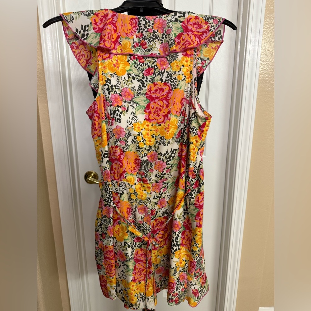 Guess Floral Ruffle Wrap Jumpsuit - Picture 2 of 2